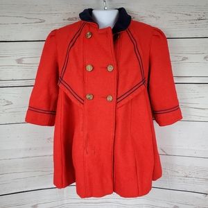 VINTAGE ROTHSCHILD red double breasted pea coat 4T